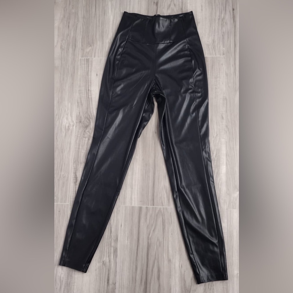 Guess Black Faux Leather Leggings size S brand new w tags